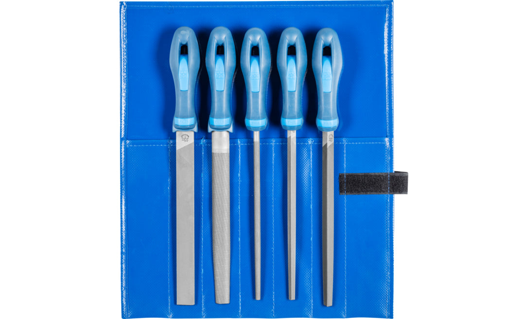 PFERD Werkstattfeilen-Set WR – Hieb 2, 200 mm – Blau – 5er-Pack