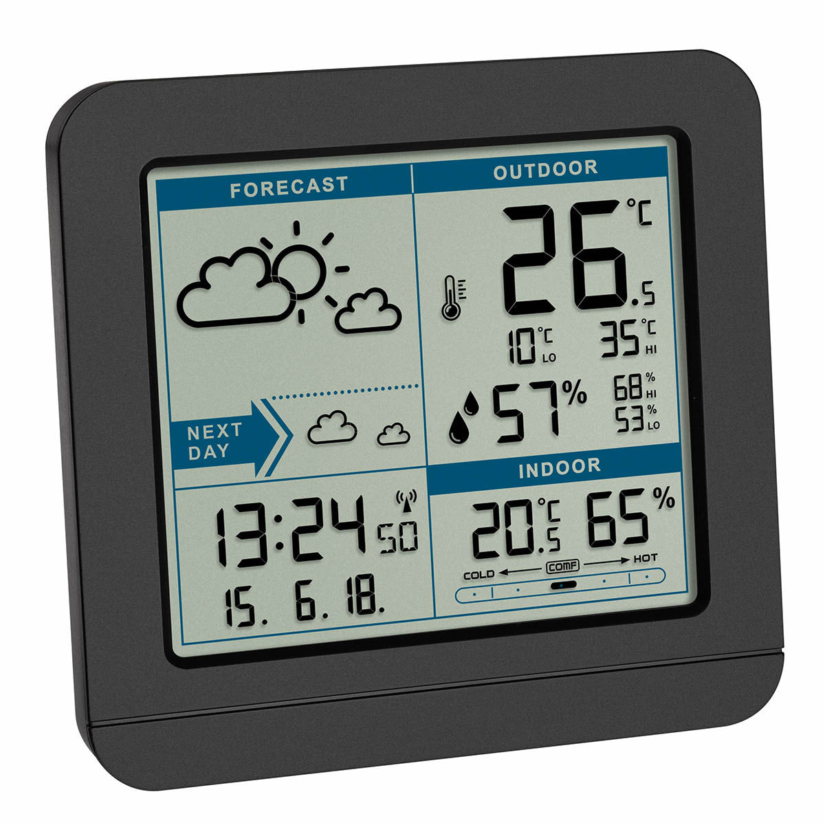 TFA-Dostmann SKY Temperatur-/Feuchtesensor – Kabellos, 10–50 °C, 20–99 %, Innen/Aussen