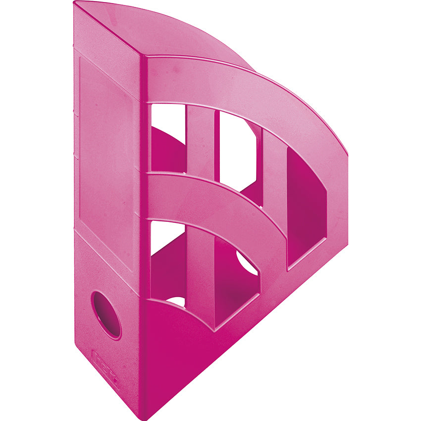 Helit Stehsammler – Kunststoff, mit Beschriftungsfeld, Pink, 75×243×315 mm