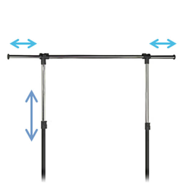 Unilux Herrendiener – 40 Haken, mit Rollen, Kunststoff, Chrom, 150 × 42 × 166 cm