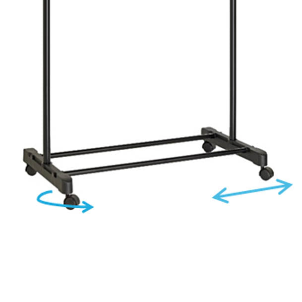 Unilux Herrendiener – 40 Haken, mit Rollen, Kunststoff, Chrom, 150 × 42 × 166 cm