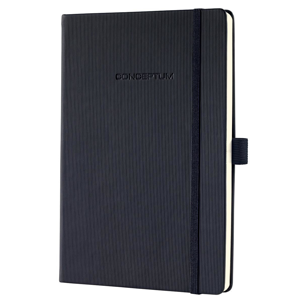 Sigel Notizbuch, 148 × 213 mm, punktkariert, Fadenheftung, 194 Seiten, 80 g/m² – schwarz