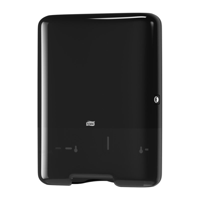 Tork Falthandtuchspender Elevation – für Tork H3, Kunststoff, Schwarz, 333 × 439 × 136 mm