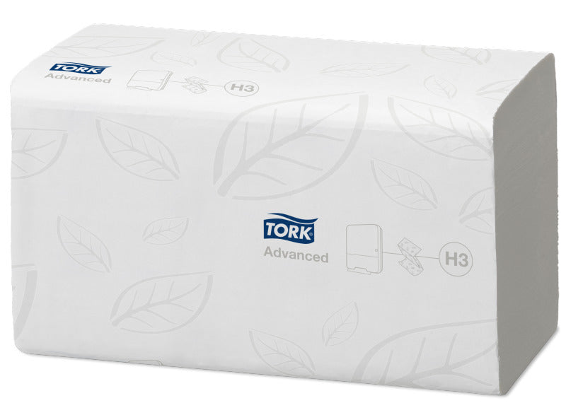 Tork Falthandtücher Z-Falz – 2-lagig, weiss – 230 × 230 mm – für H3 – Karton 15 × 250 Blatt