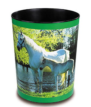 Laufer Papierkorb 26658 – 13 l – Kunststoff, rund – weiss/grün