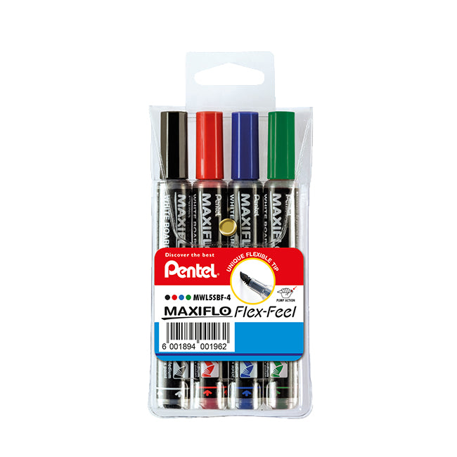 Pentel Non-Permanent-Marker MWL5 – sortiert – 4er-Set