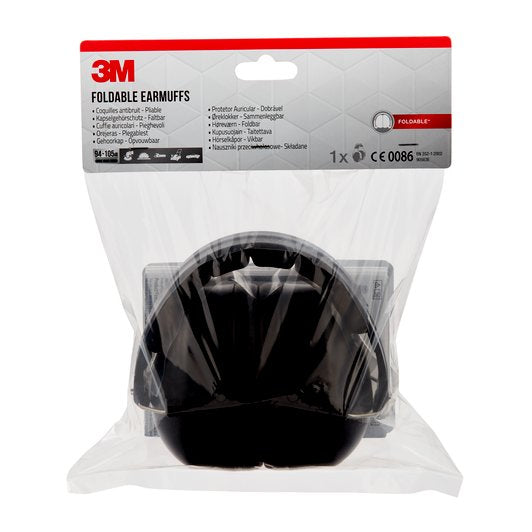 3M 90563E Kapselgehörschutz – SNR 30 dB – Schwarz – faltbar