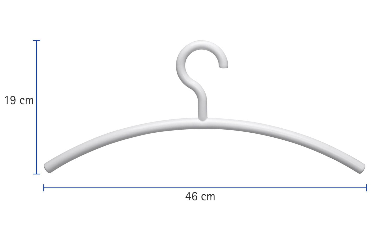 MAUL Kleiderbügel – ABS-Kunststoff, Weiss, 45,5 × 19 × 1,6 cm – 5er-Pack