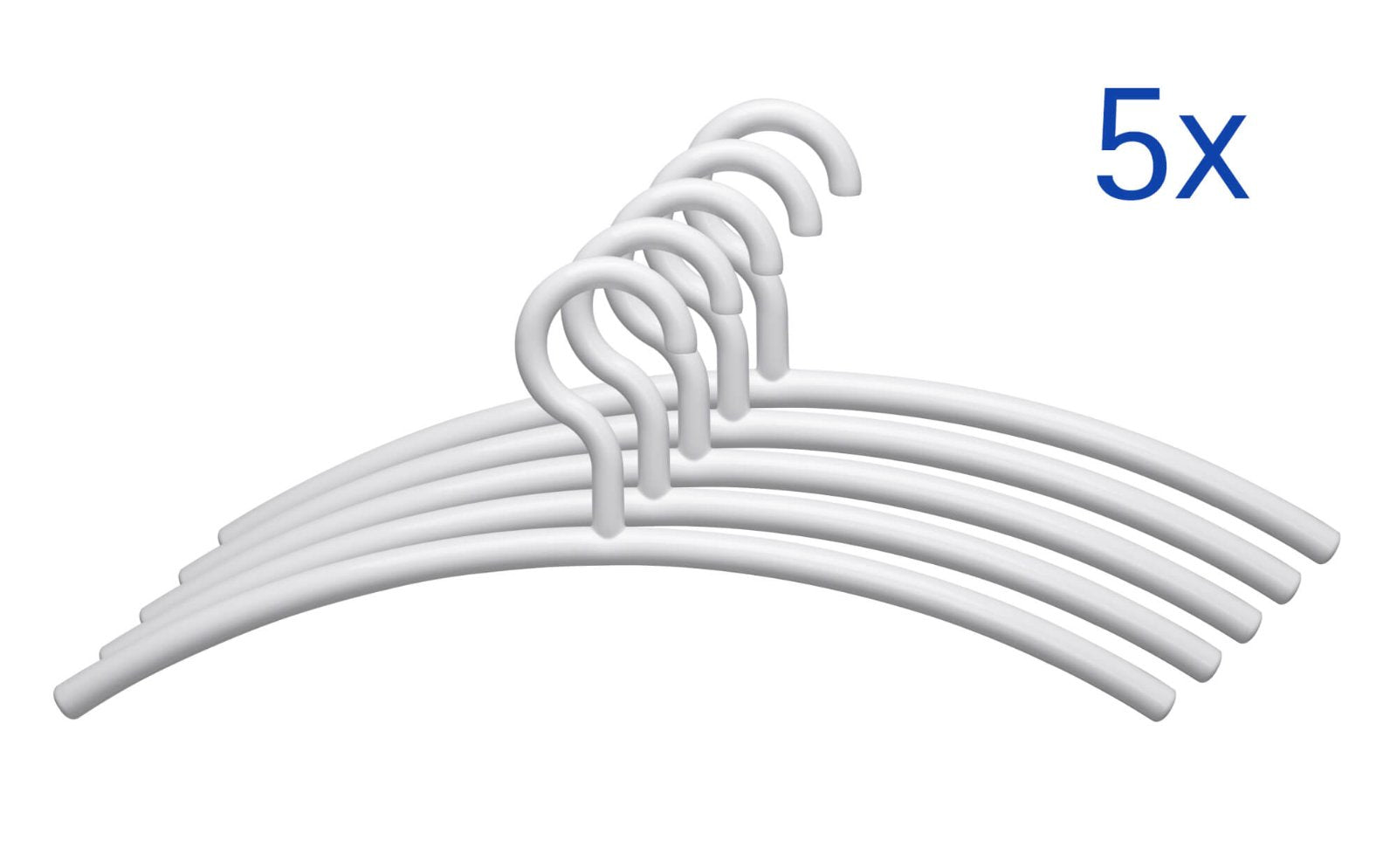 MAUL Kleiderbügel – ABS-Kunststoff, Weiss, 45,5 × 19 × 1,6 cm – 5er-Pack
