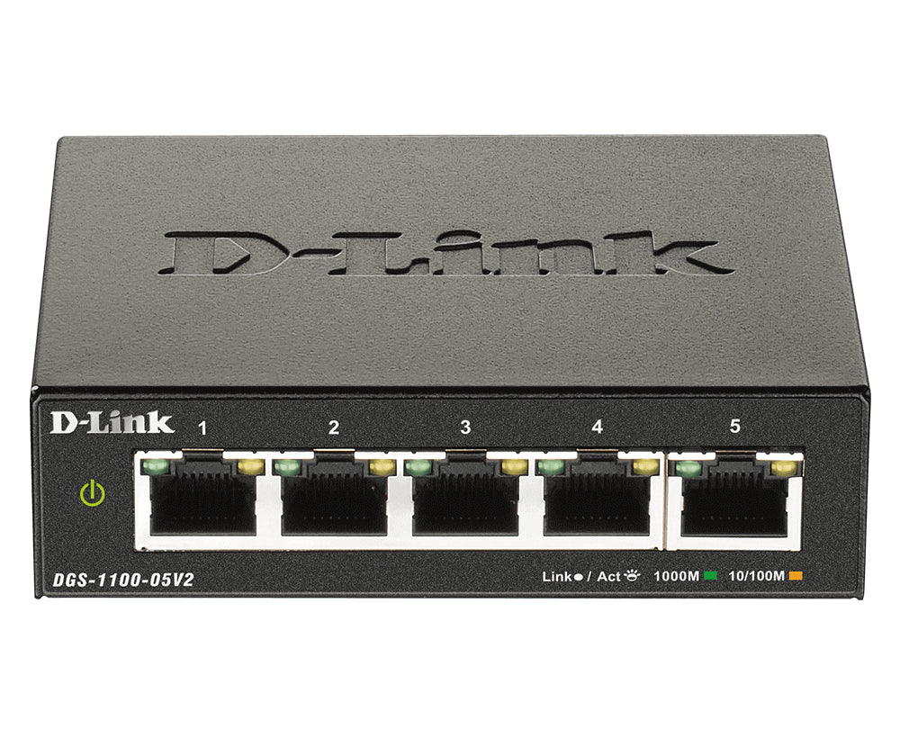 D-Link DGS-1100-05V2 – Managed L2 Switch – 5× 1G, Desktop