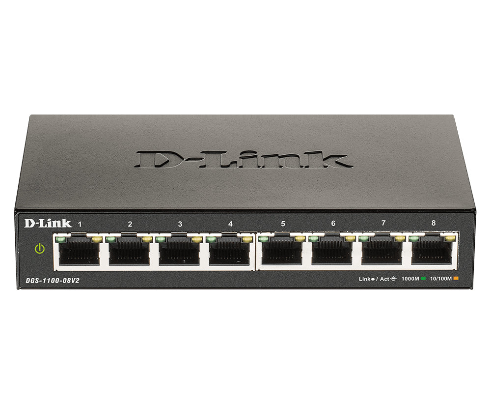 D-Link DGS-1100-08V2 – Managed L2 Switch – 8× 1G, Desktop