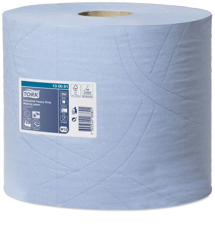 Tork Putzrolle Industrie – 3-lagig – 23,5 × 34 cm – 350 Blatt – blau – 2 Rollen