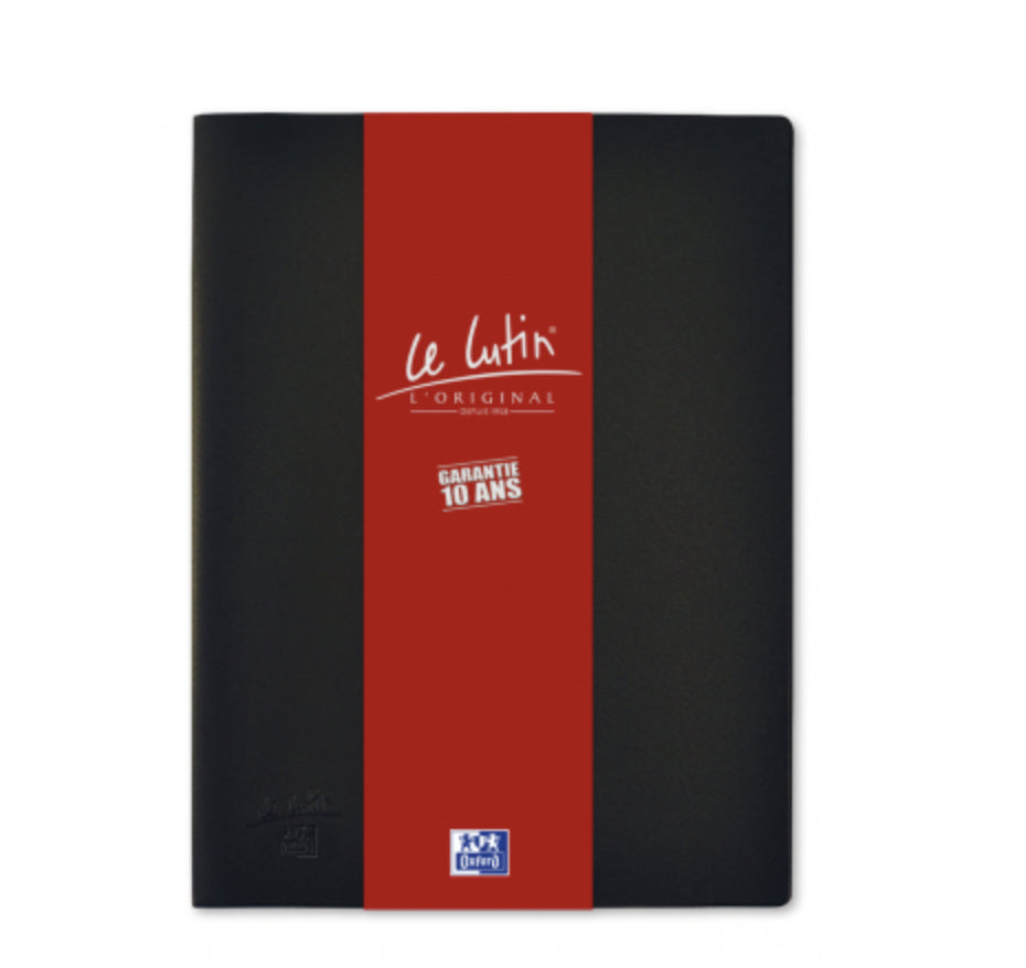 Elba Oxford Sichtbuch Le Lutin – 80 Sichttaschen, A4, mit Fronttasche, genarbt, schwarz, PVC-Weichfolie