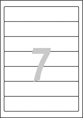 AVERY Zweckform L4760-25 – Ordneretiketten A4 38 × 192 mm – Papier, weiss – Universal – 7 pro Blatt, 25 Blätter