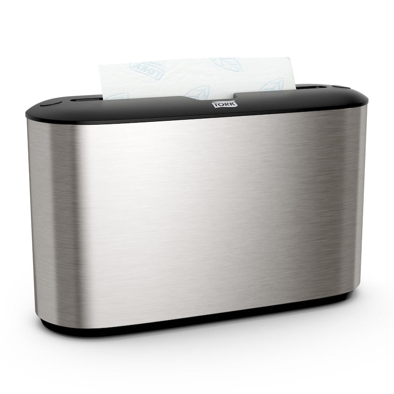 Tork Tisch-Falthandtuchspender Xpress Edelstahl Silber – Tisch – für Tork H2 – 323 × 218 × 116 mm