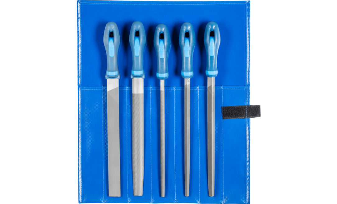 PFERD WR Werkstattfeilen-Set – 250 mm, Hieb 3 – Blau – 5er-Pack