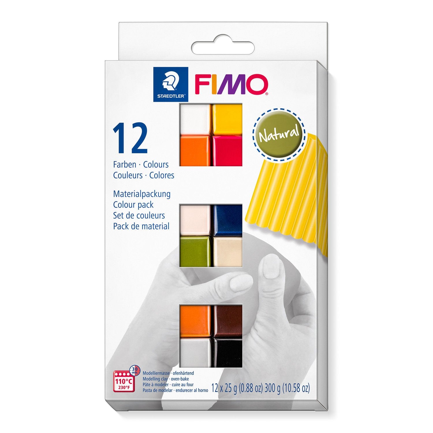 Staedtler Fimo Modelliermasse – Mehrfarbig, 12 Stück, 300 g