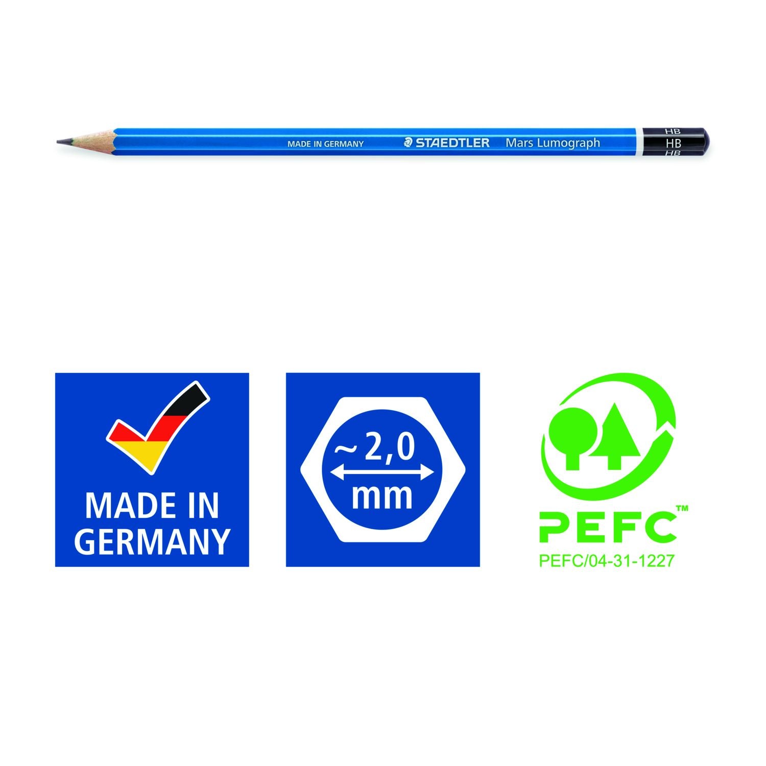 Staedtler Mars Lumograph Bleistifte, mehrere Härten, sechseckig – 24er-Set