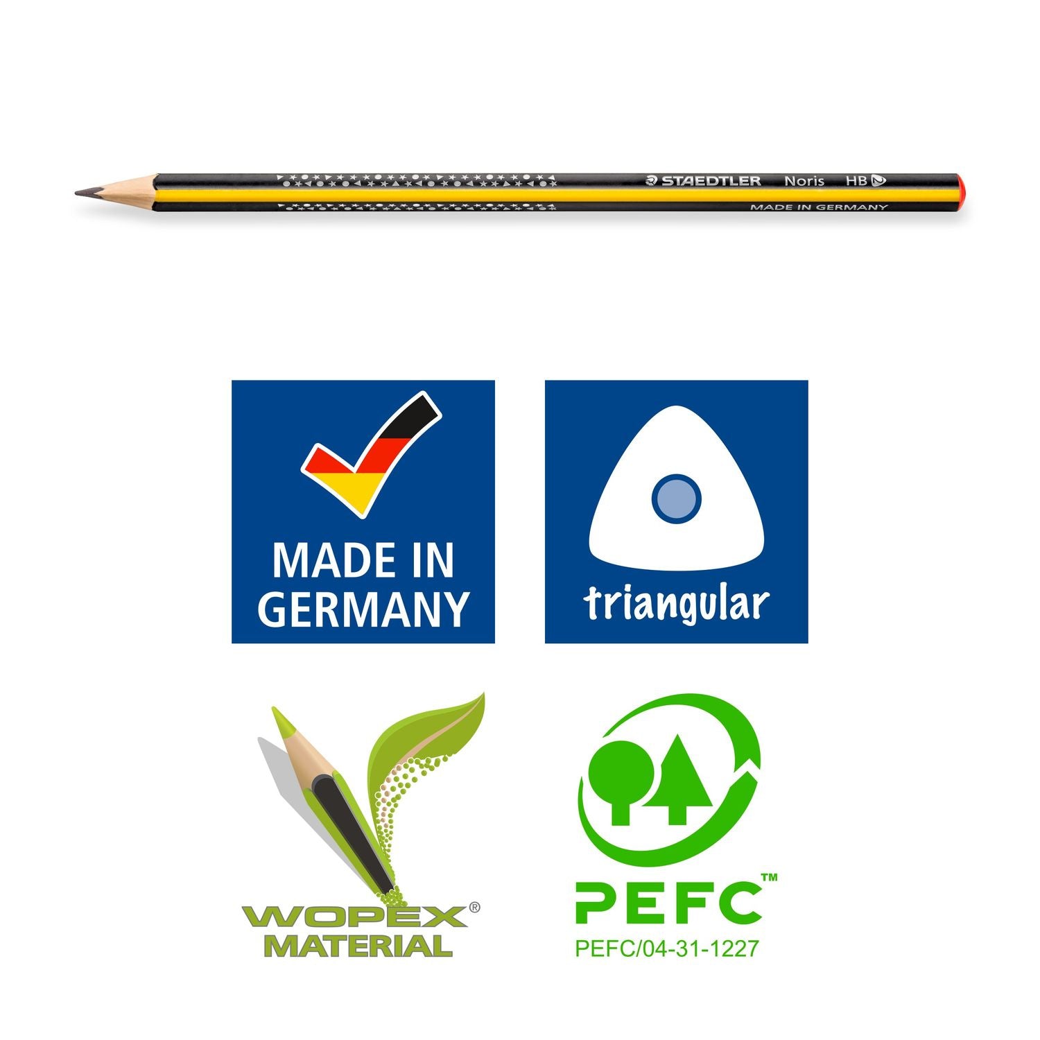 Staedtler Noris Bleistift, Dreikant, Grip-Zone HB Mine Ø 2 mm – 72er-Set