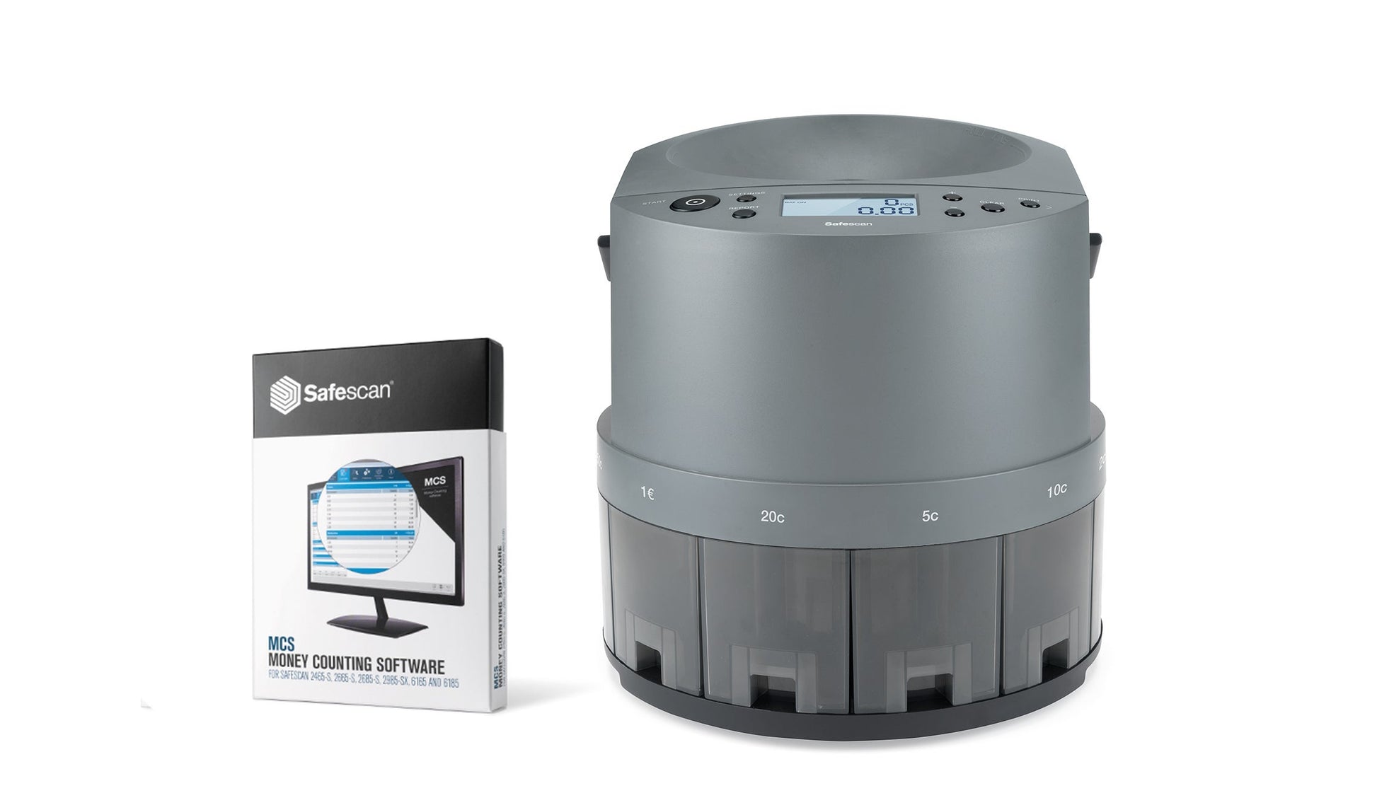 Safescan Münzzählmaschine – 29 × 29 × 31 cm – Grau
