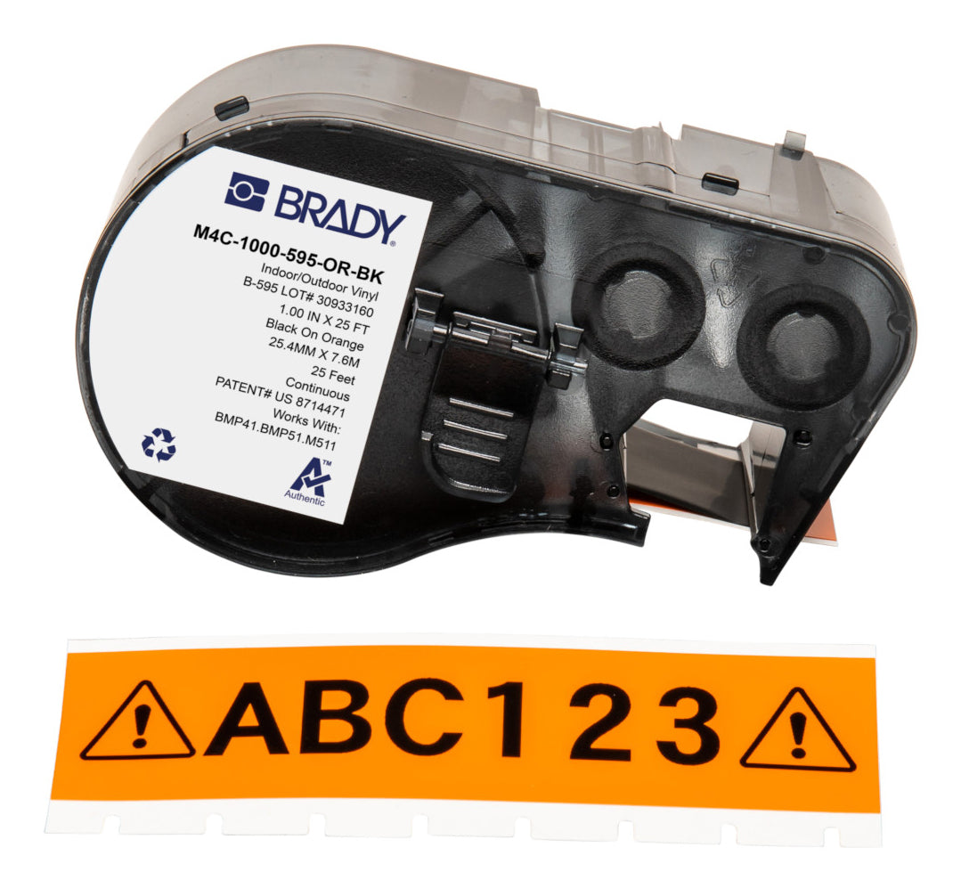 Brady Etiketten (Rolle) 25 mm – Vinyl, orange – permanent haftend – Thermotransfer – für BMP41/BMP51/BMP53