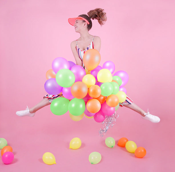PartyDeco Luftballons Uni Neon – mehrfarbig – Ø 25 cm – Latex – 10 Stk