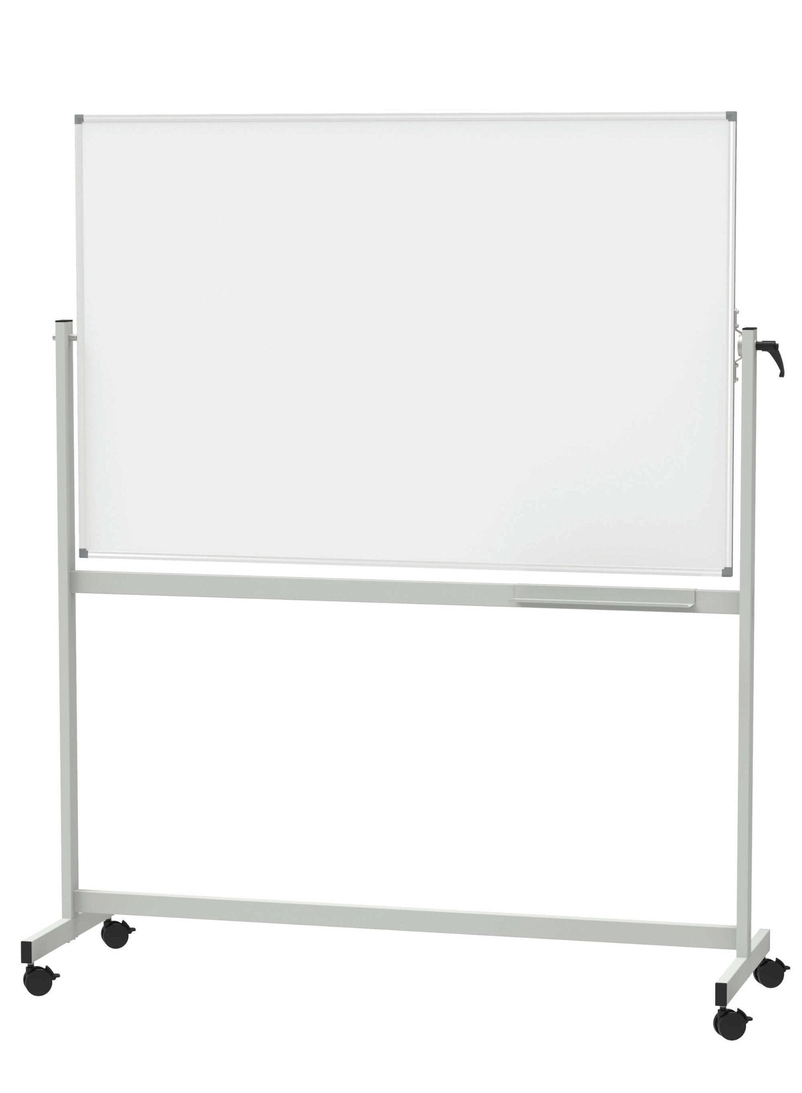 Maul – Whiteboard – 150 × 100 cm, Emaille, Alu-Rahmen, mit Ständer, beidseitig, drehbar