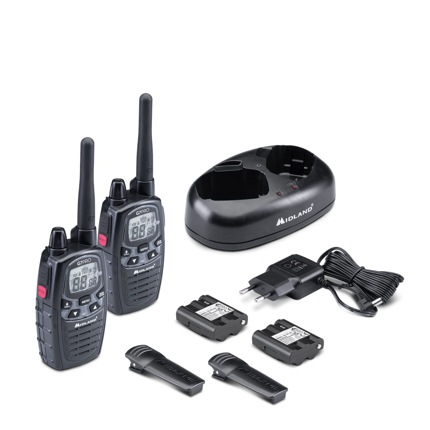 Midland G7Pro Twin – Funkgerät, PMR, 446 MHz, Schwarz