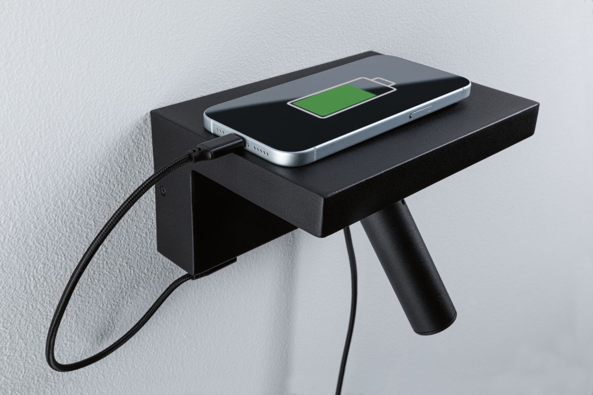Paulmann Wandleuchte Jerik – 225 lm, 2,4 W, 3000 K, 3-Stufen-Dim, Schwarz, USB-C