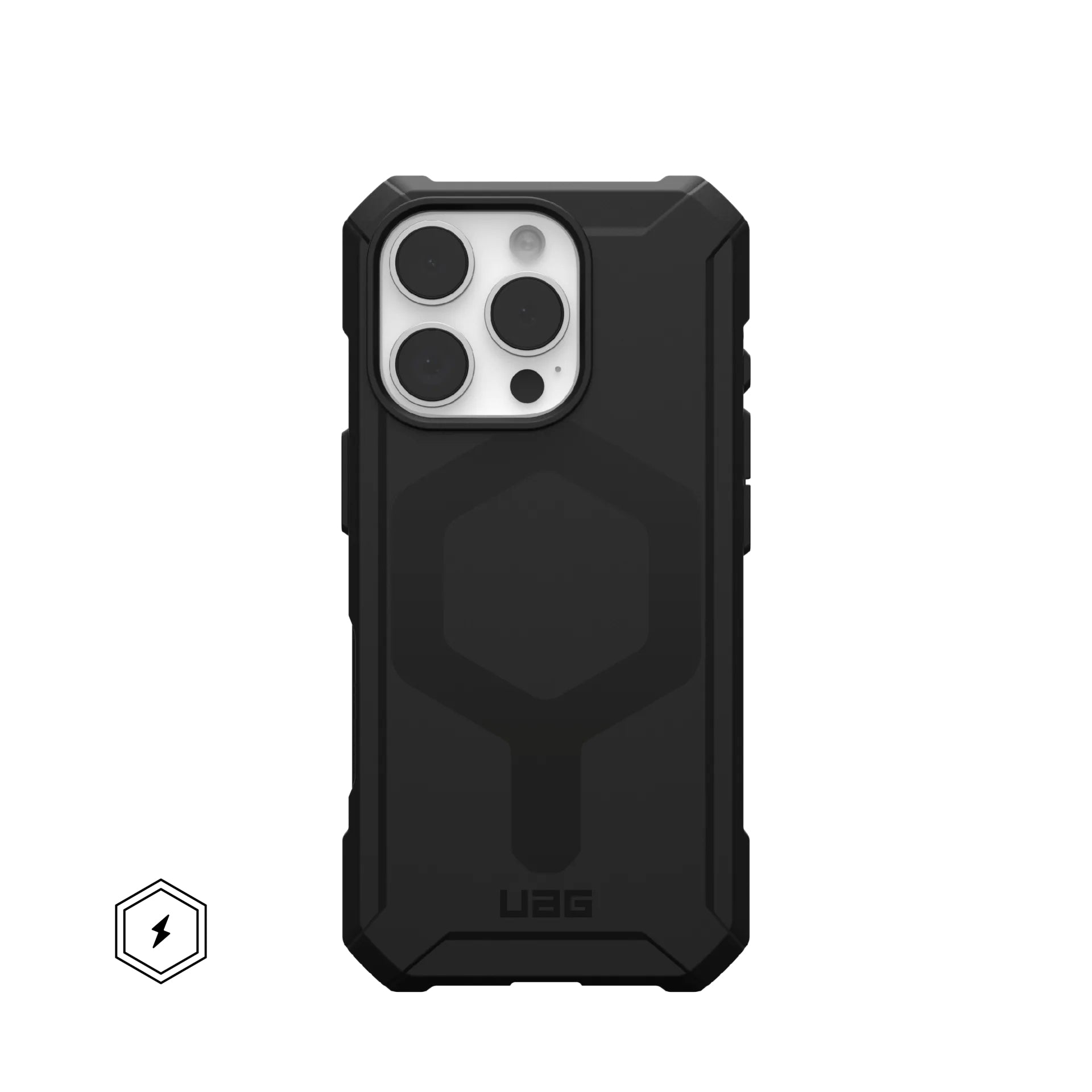 Urban Armor Gear UAG – Essential Armor Backcover – für Apple iPhone 16 Pro – schwarz – MagSafe-kompatibel, sturzsicher bis 4,6 m