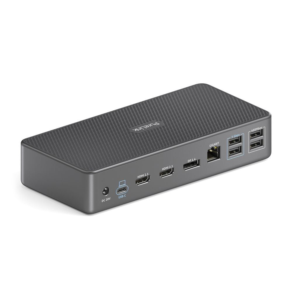 PureLink VL-D220 Dockingstation – USB-C, 2× DP, 2× HDMI, 3× USB-A, 2× USB-C, 100 W PD, Fast Ethernet