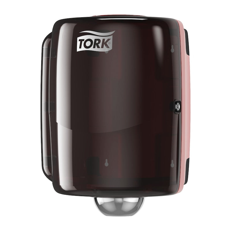 Tork Putzrollenspender Maxi Innenabroll – für W2, Kunststoff, Rot, Wandmontage, 328 × 447 × 302 mm