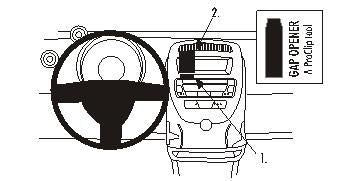 Brodit ProClip – Auto-Halterung – für Toyota Aygo (2006), Peugeot 107, Citroën C1 – Schwarz