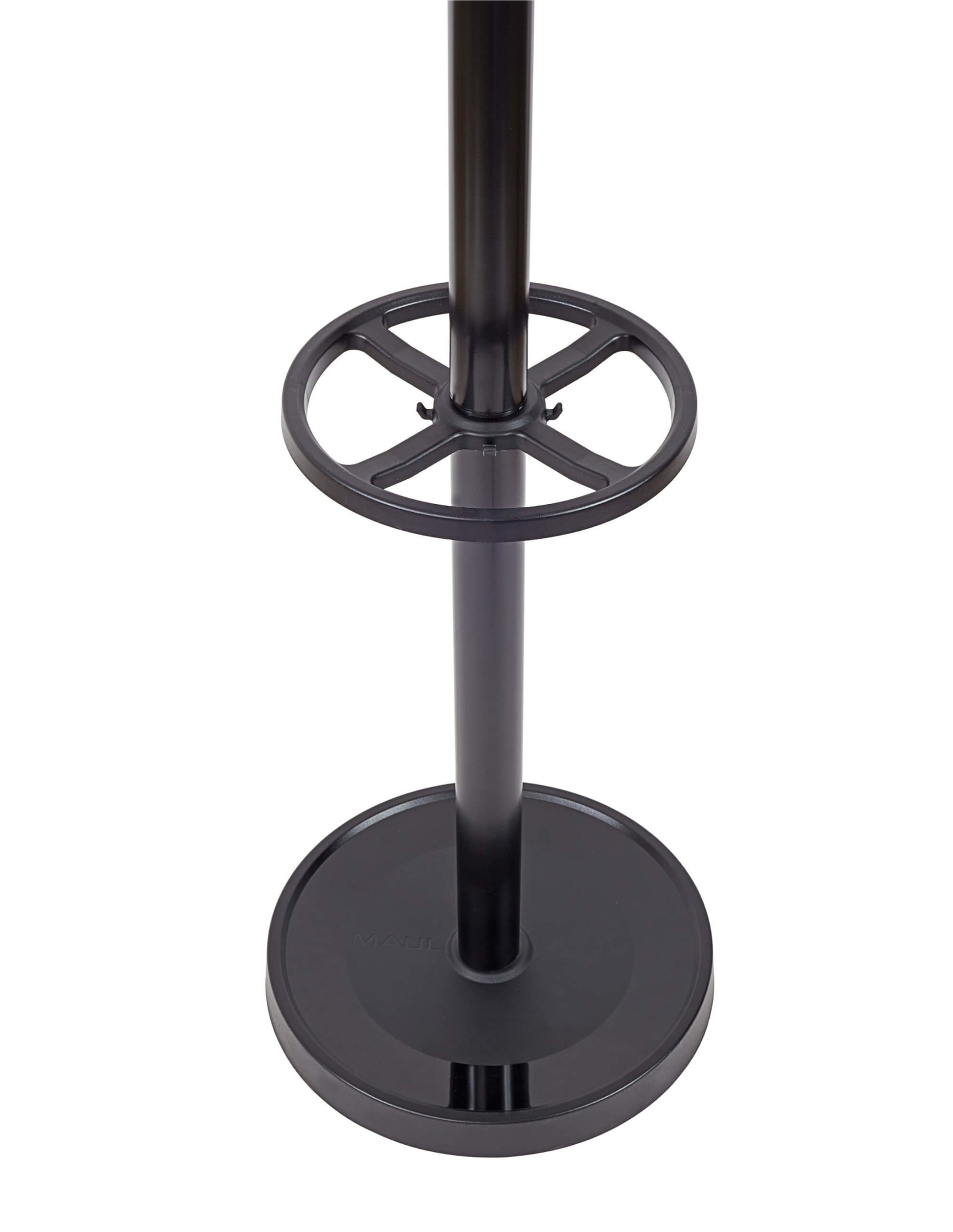 MAUL Garderobenständer – 4 Haken, Metall/Kunststoff, Schwarz, Ø 36,5 × 175 cm