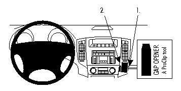 Brodit ProClip Montageplatte, Auto – für Mitsubishi Pajero 2007–2019 – Schwarz