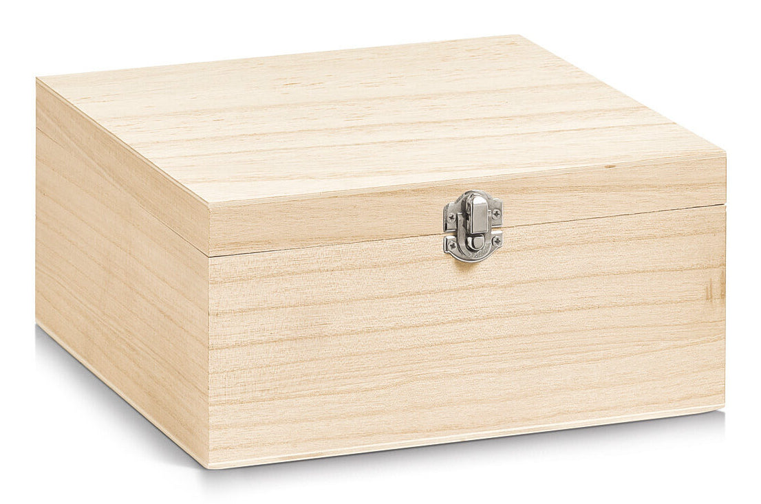 Zeller Present Aufbewahrungsbox (mit Deckel, mit Verriegelung) – Holz – Braun – 230 × 110 × 230 mm