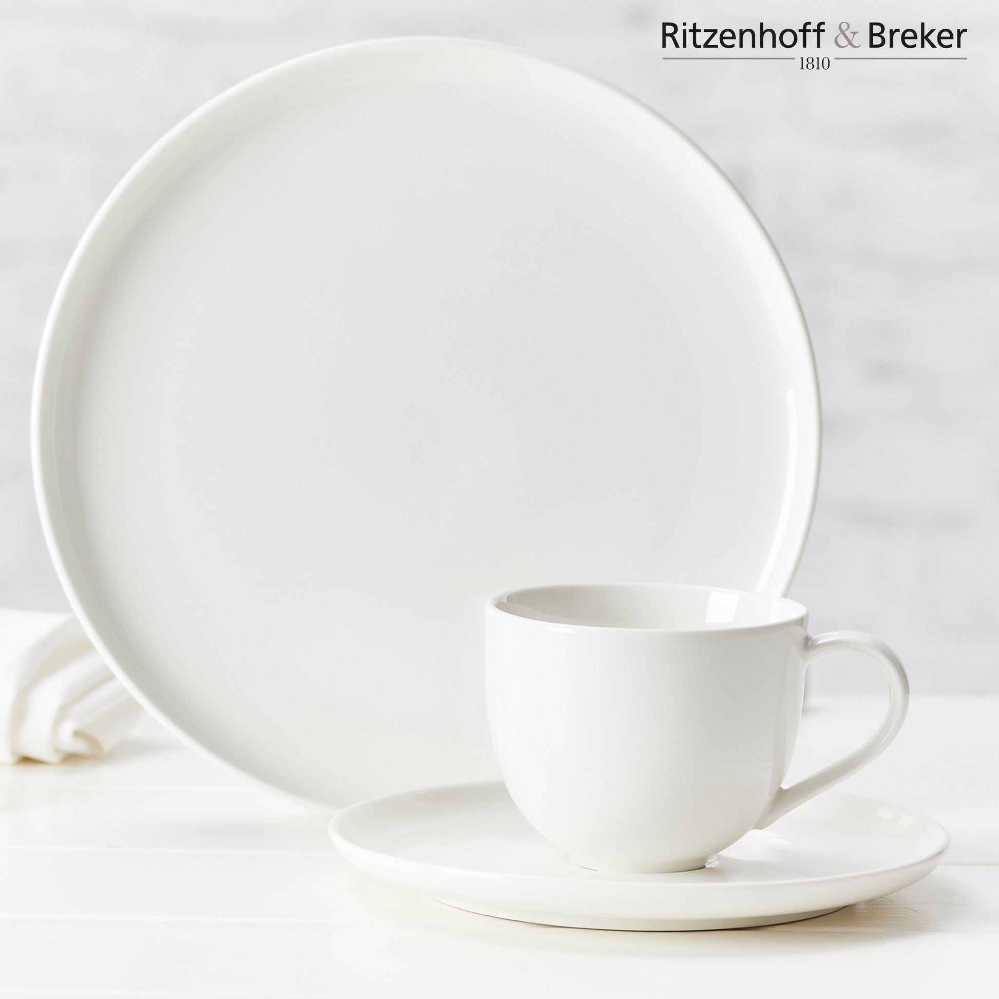 Ritzenhoff & Breker Frühstücks-Service Skagen – Porzellan, Weiss, spülmaschinenfest