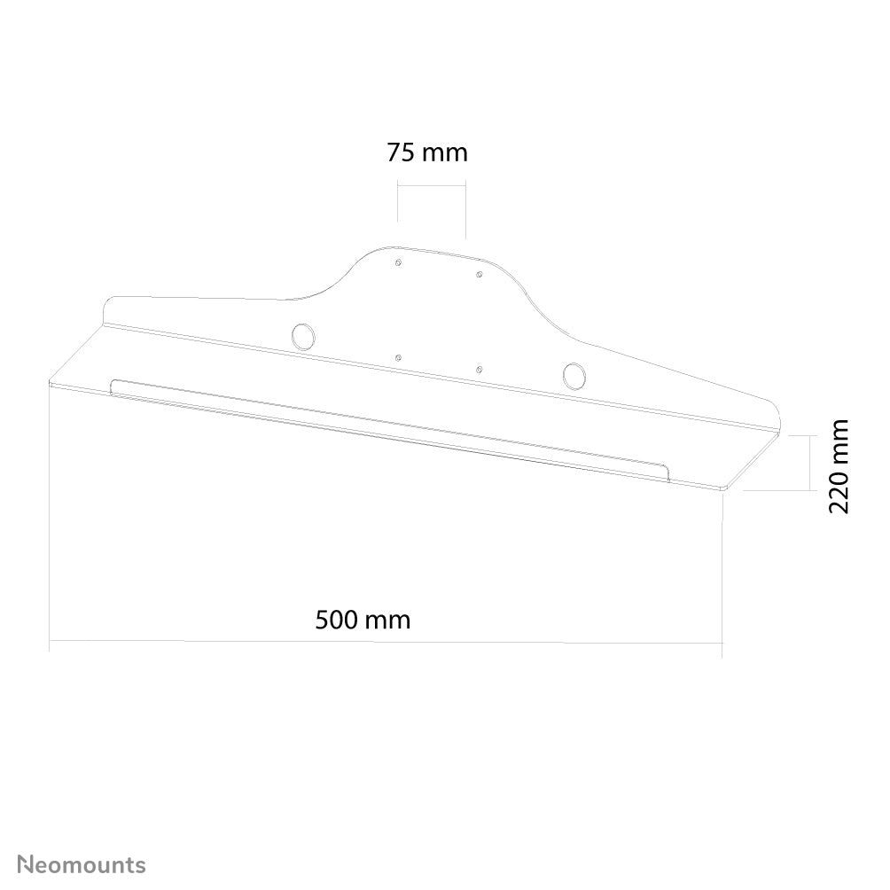 Neomounts Universal Keyboard & Mouse – Tastaturablage, VESA 75×75, 50 cm, Traglast 10 kg, Silber