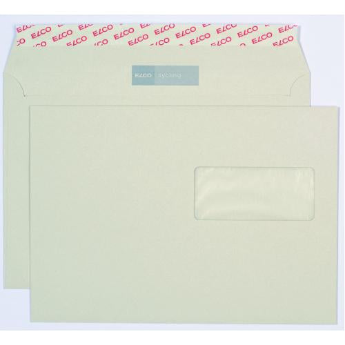 Elco Kuvert C5, mit Fenster, Haftklebung, grau, 100 g/m²