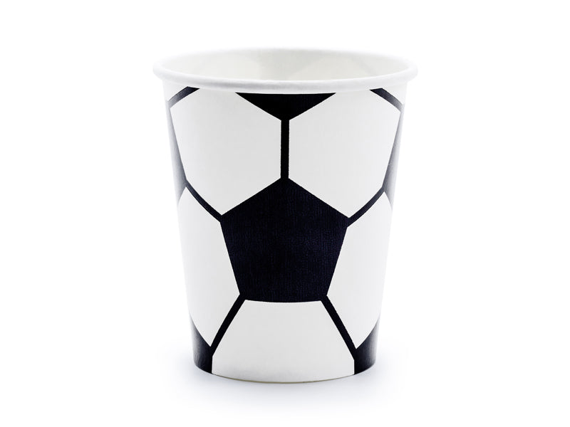 PartyDeco Trinkbecher, Papier/Karton – 2,6 dl, Schwarz/Weiss – 6 Stk.