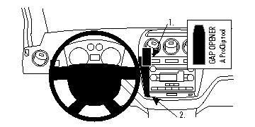 Brodit ProClip Platte – für Ford Transit Connect 12 – Schwarz, Kunststoff