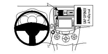 Brodit Auto-Halterung, Passive Halterung – für Toyota RAV4 11–12 (Europa) – Schwarz, Kunststoff (ABS)