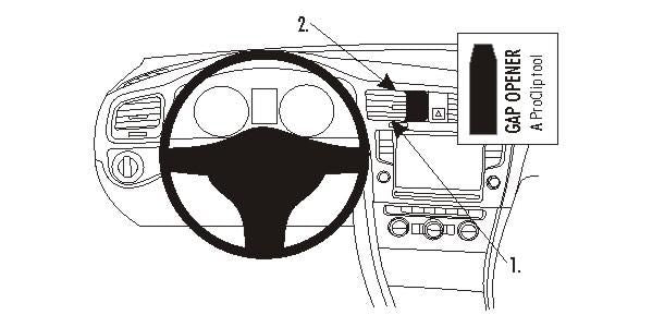 Brodit ProClip Center Mount – Auto-Halterung – Armaturenbrett – für VW Golf VII (2013–2016) – Schwarz