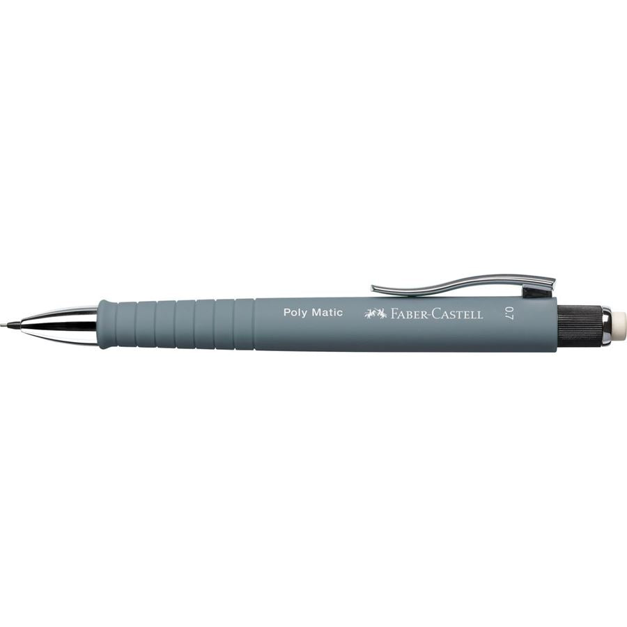 Faber-Castell PolyMatic Druckbleistift – 0,7 mm – Grau – mit Radierer