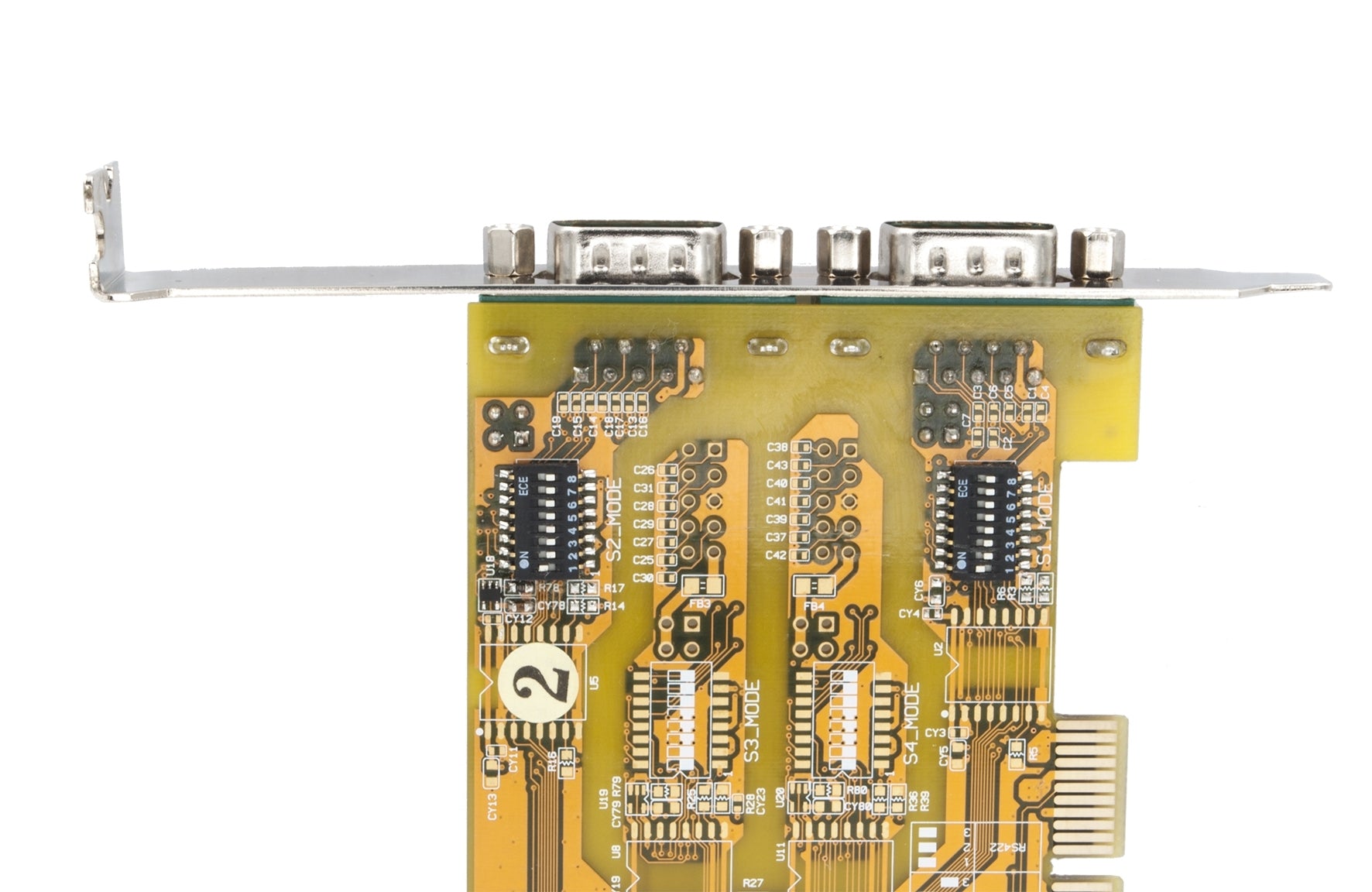 EXSYS EX-45032 PCIe-Karte – 2× RS-232/422/485, 300–921.6 kBaud, Full Profile – für Windows/Linux