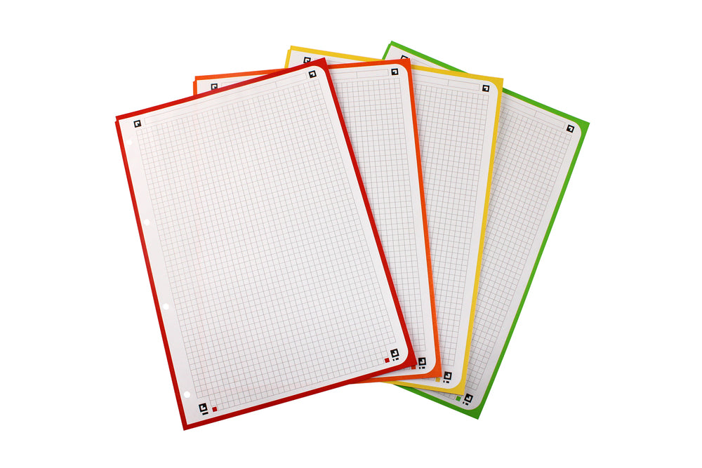 Oxford Collegeblock, Spiralbindung, 120 Blatt, 4-fach gelocht, perforiert, 90 g/m² – Beere, für SCRIBZEE App
