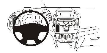 Brodit ProClip – Auto-Halterung – für Ford Tourneo Connect (14–15), Ford Transit Connect (14–15) – Schwarz