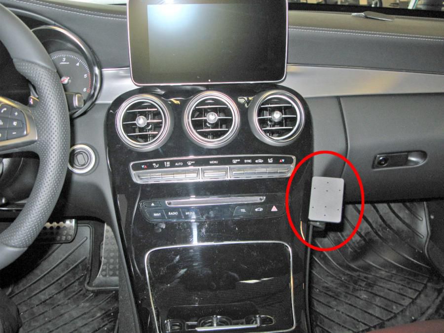 Brodit Auto-Halterung, gewinkelt – für Mercedes C-Class (180–320) 2014–2015 – Schwarz, ABS