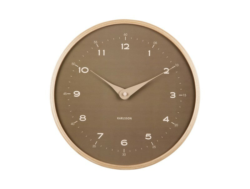 Karlsson Wanduhr Osado Dome – Ø 30 cm, grün, Holz, lautlos