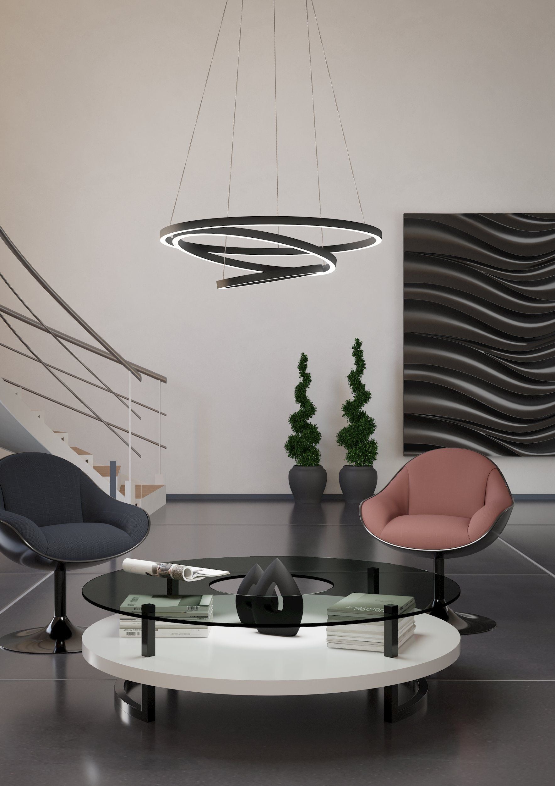 EGLO Hängeleuchte LOBINERO-Z – Ø 58 × 110 cm, 6000 lm, 43,2 W, 3000–6500 K, dimmbar, schwarz